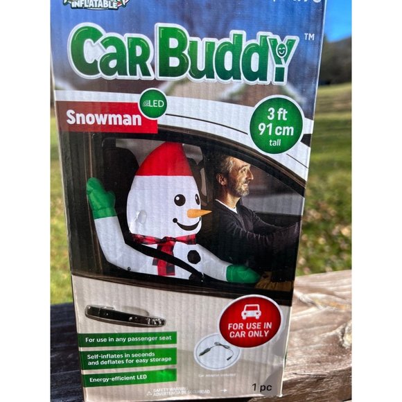 Gemmy Car Buddy Inflatable Snowman Airblown Inflatable Car Decoration NEW - Picture 1 of 5